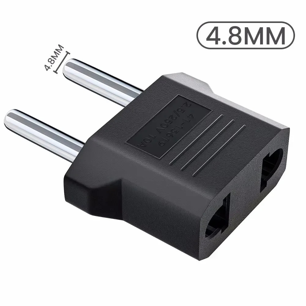 Elough 1-10PCS US to EU Plug Adapter 4.0/4.8mm Electrical Socket Plugs Adapters EU Euro KR Power Plug Converter EU Power Socket