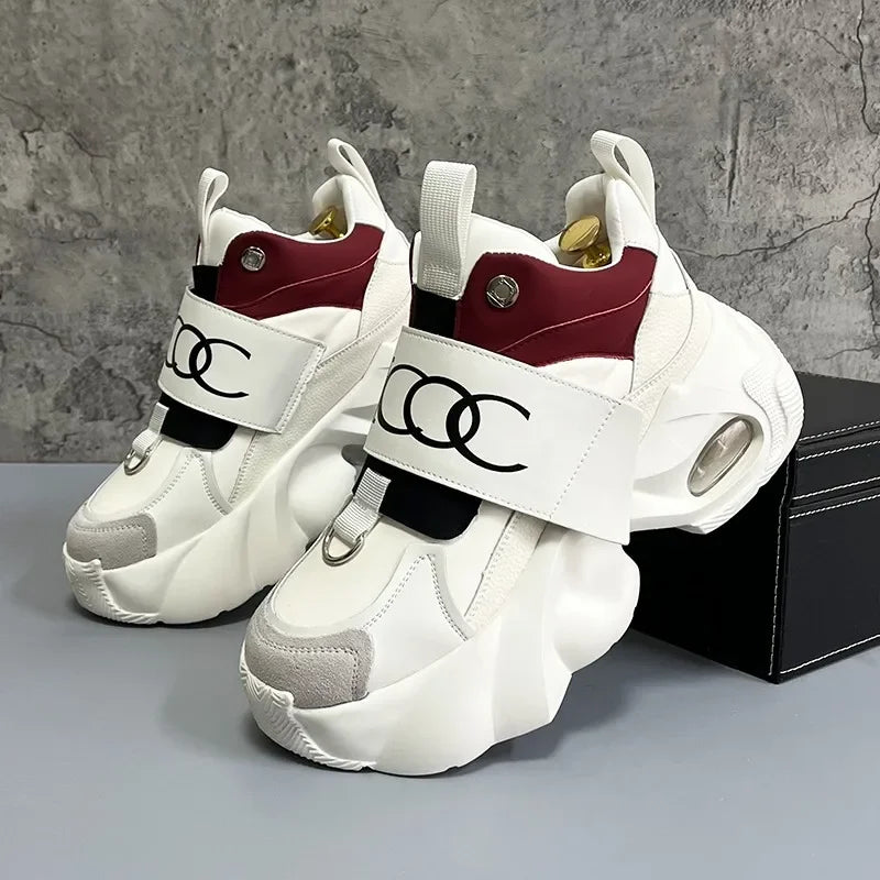 Men's Sport Shoes Comfortable Casual Running Shoes 2025 Spring Autumn Thick Bottom Heightening Korean Style Versatile Dad Shoes