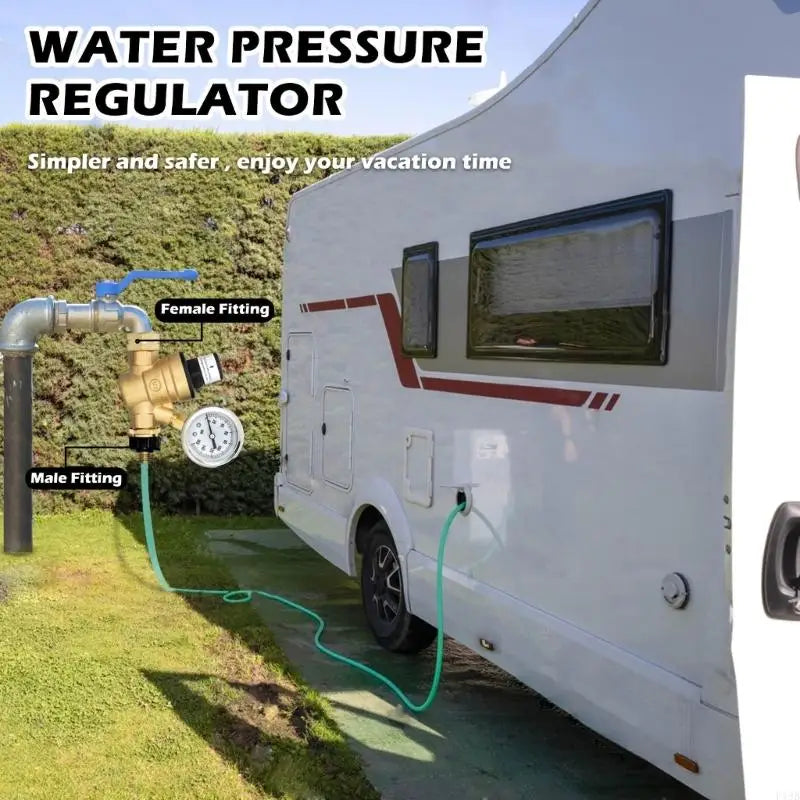 F19B Water Pressure Regulator Water Pressure Reducer for Campers Knob Adjustable