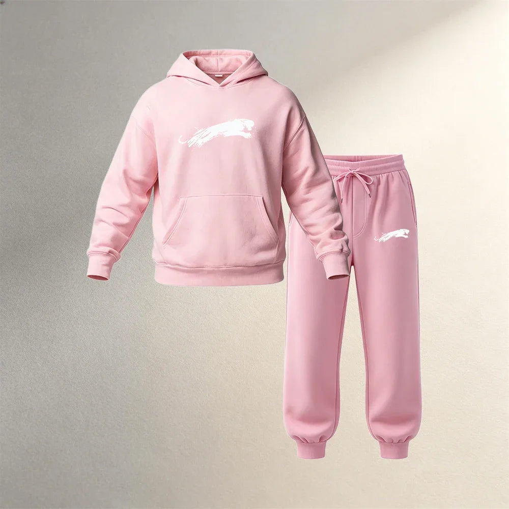 Men's Hoodies Sets 2 Pieces Pullover Autumn Winter Sports Casual Fashion Warm Clothing Drawstring Jogger Pants Male Street Suits