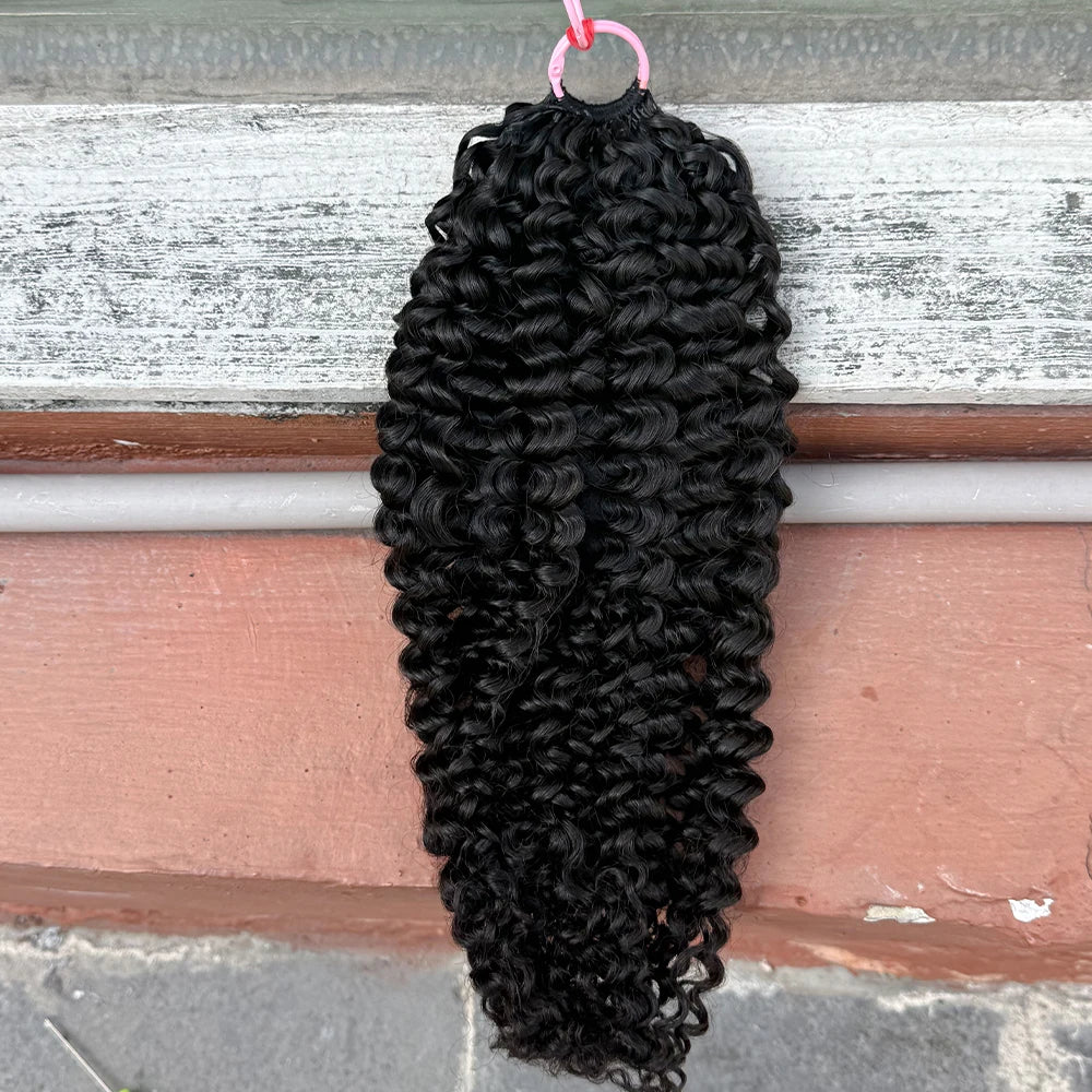 Water Wave Crochet Human Hair Extensions No Shedding Invisible Crochet Feather Braiding Natural Color Body Wave Hair Extension