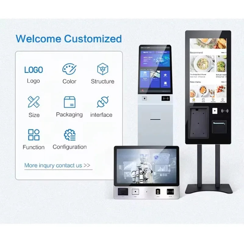 Restaurants POS Terminal Ordering Kiosk Smart Digital Kiosk Machine Service Payment Self-service Kiosk