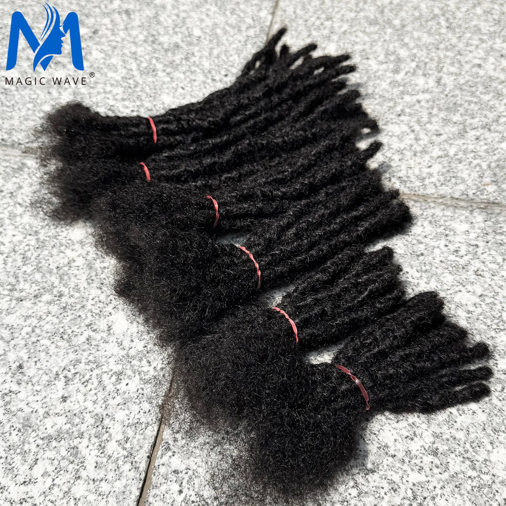 4-8inch 0.6cm Width Interlocking Locs Dreadlock Extensions Full Handmade Permanent Loc Extension Human Hair for Men/Women