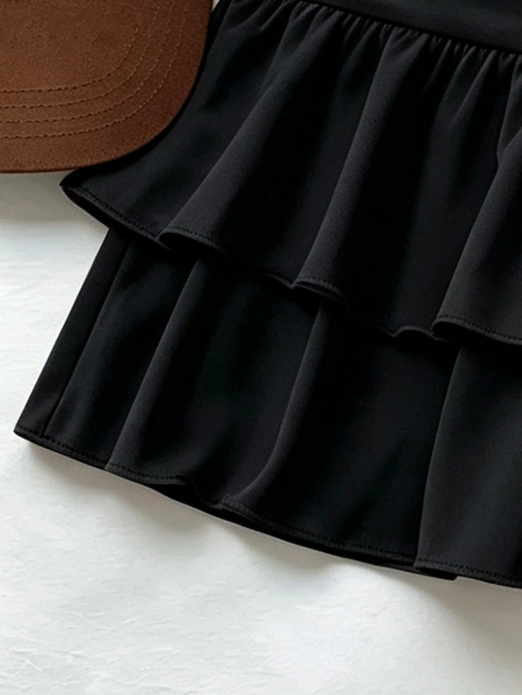 Women High Waist Ruffle Layered Mini Skirt Double Layer Tiered Short Skirt Y2K Sexy Sweet Casual Vacation Party Basic Skirt