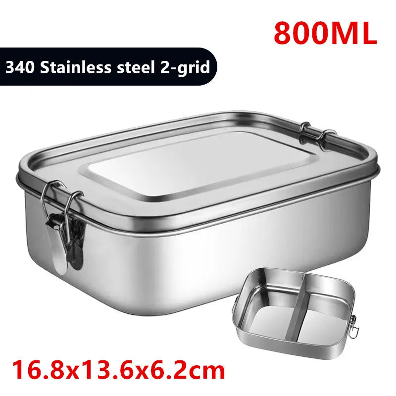 1/2/3 Grids 304 Stainless Steel Lunch Box Food Container Bento Box Top Grade Snack Storage Compartment Lunch Box Kitchenware