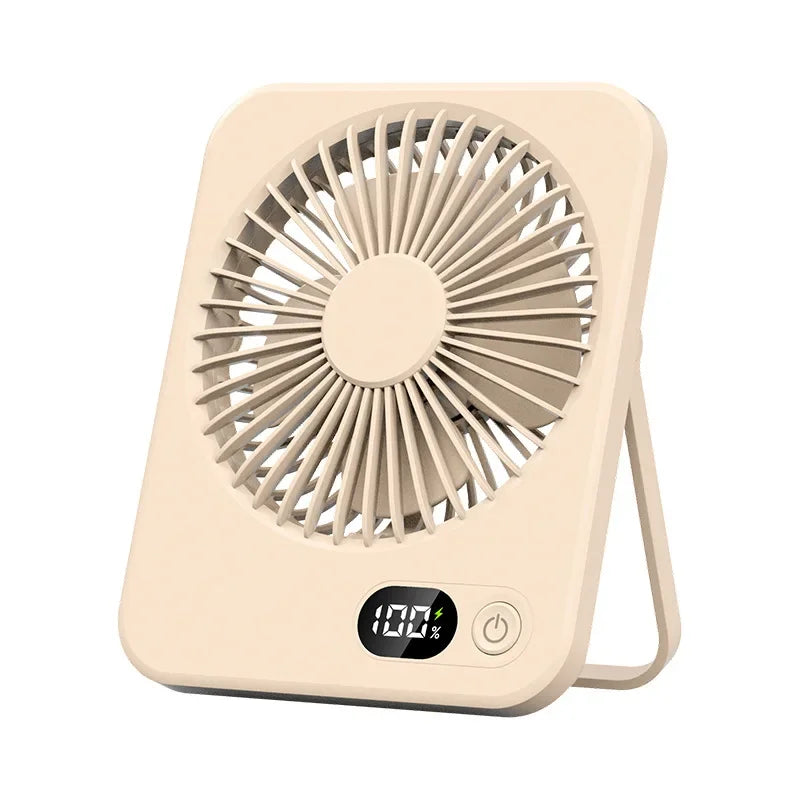 2025 New Small Fan Handy Charging Long Life Ultra-thin Desktop Fan Large Wind Super Quiet Folding Handheld Table Fan