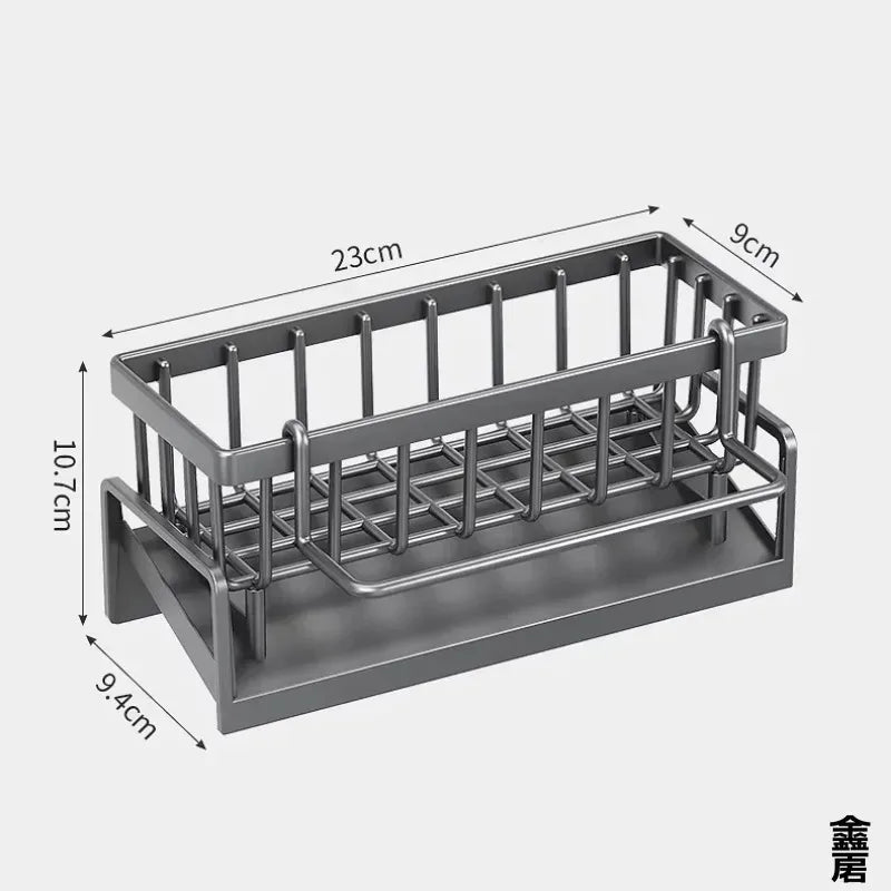 Stainless Steel Kitchen Sink Organizer | Sponge & Soap Storage | Faucet Holder & Towel Rack | Drain Rack with Shelf | Kitchen Ac