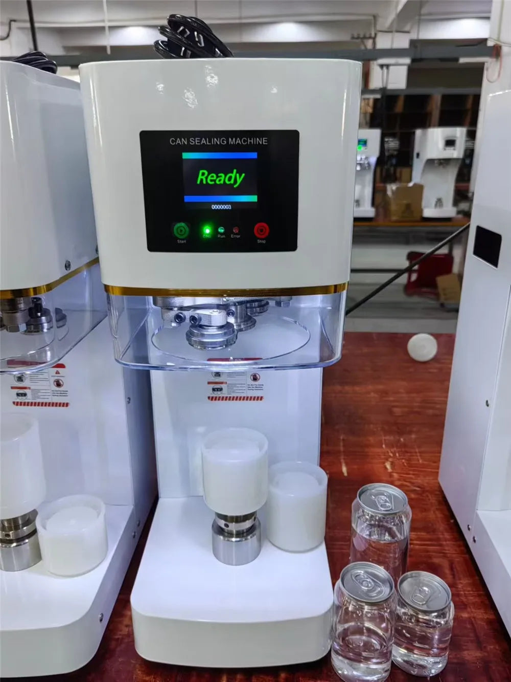 Automatic Juice Cup Drinks Sealing Machine Can Sealing Machine Jar Sealing Machine Non Rotary Plastic Tin Jar Beer Cans Seamer