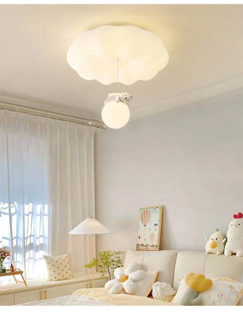 Modern Bear Cream Ceiling Lights Modern Lighting Creative Simple Lamps Living Room Bedroom Lustres Luminaria Decoration Lamparas