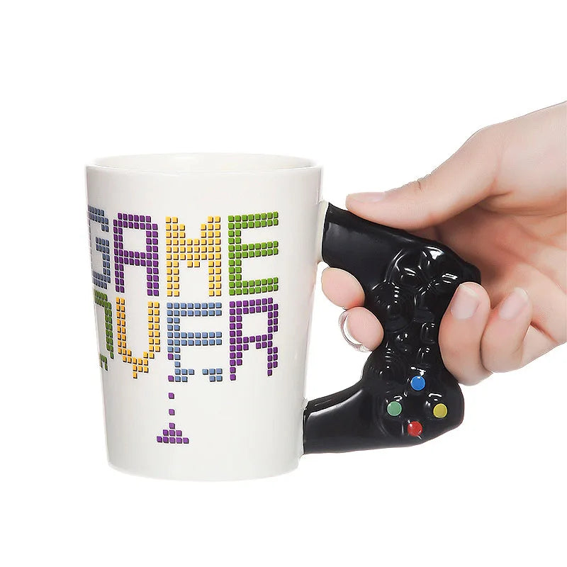 400ml Creative Game Handle Ceramic Cup Tea Mug Coffee Cup Creative Personalized American Cups Fashion Birthday Gift