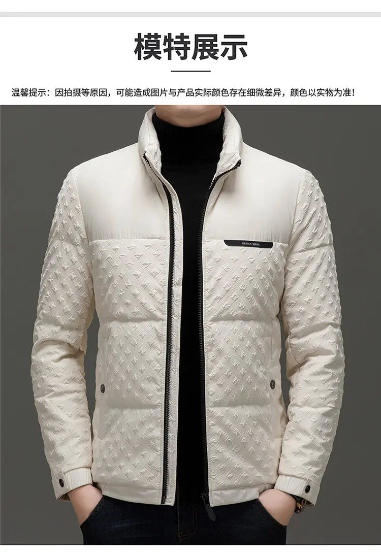 Winter New Men's Trendy Down Jacket Thickened Stand-up collar Duck Down Jacket short warm Coat