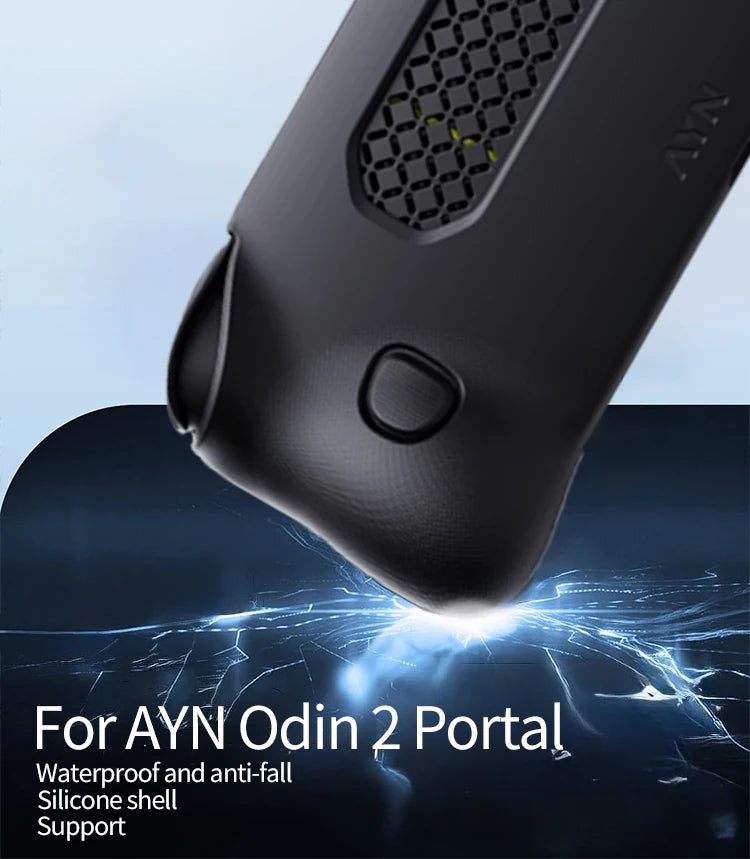 For AYN Odin 2 Portal Protective Shell Waterproof Silicone Protective Case Anti-fall Ergonomic Grip Cover Case Game Accessories