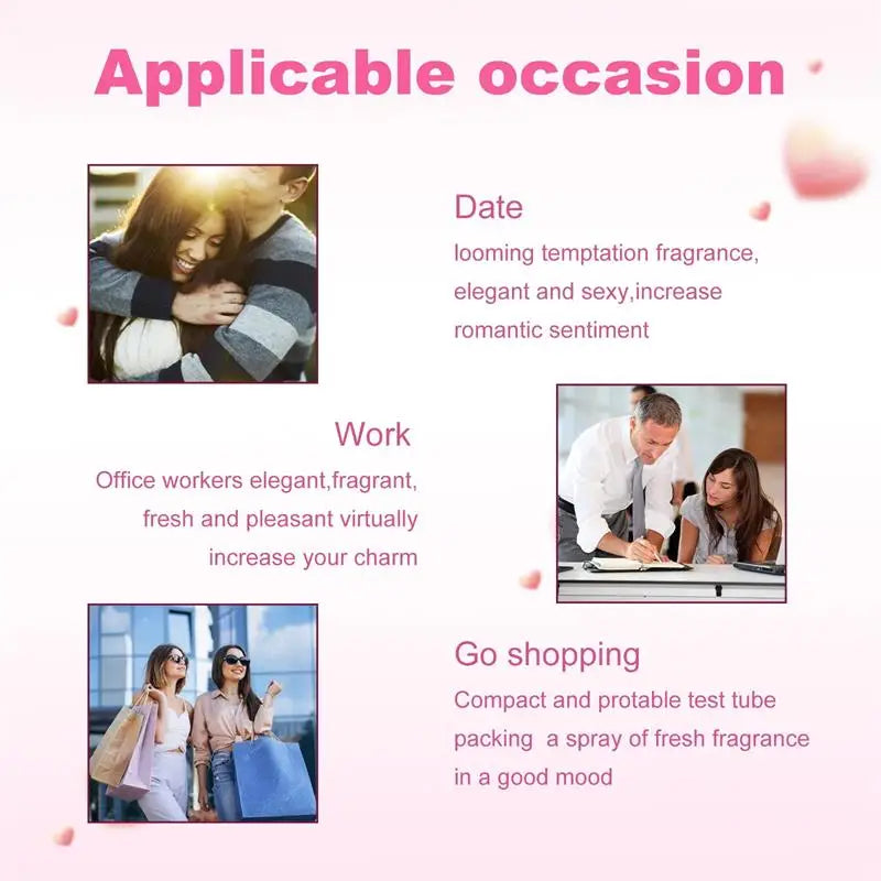 EELHOE 10ml Pink Rollerball Phero Fragrance Long Lasting Scent Portable Body Dating Essential For Man Women Lasting Relationship