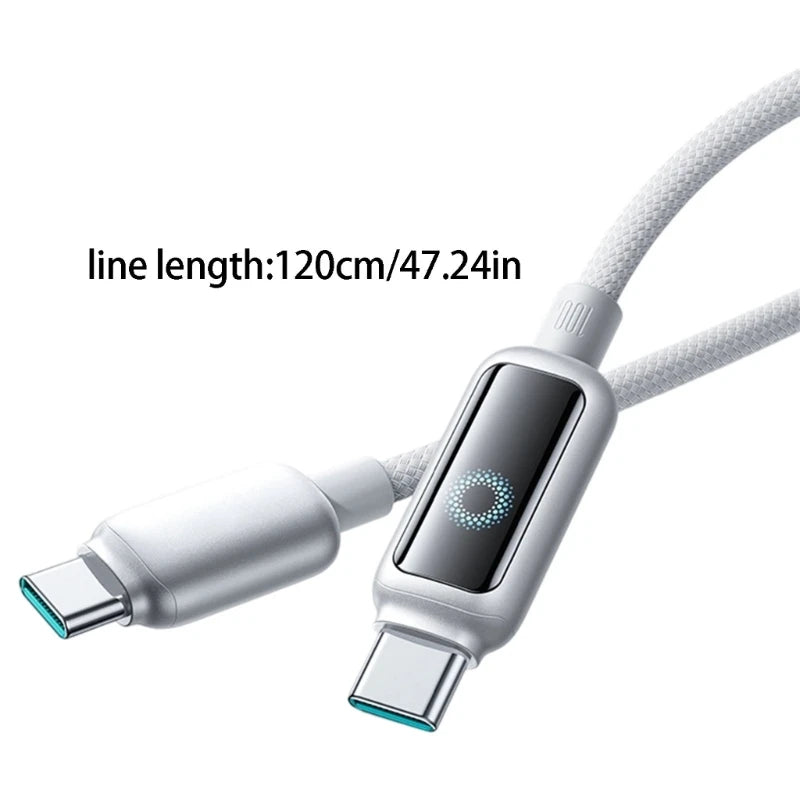 Auto Cut Off USB C Fast Charging Cable With  Power Protections And LED Indicator For Phones Tablets Laptops