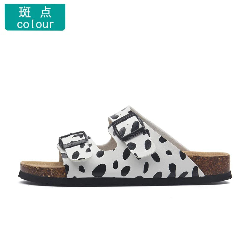 Slippers Women Buckle Flat Bottom Cork Slippers Man Summer Unisex Beach Button Outdoor Casual Sandals Designer Ladies Shoes