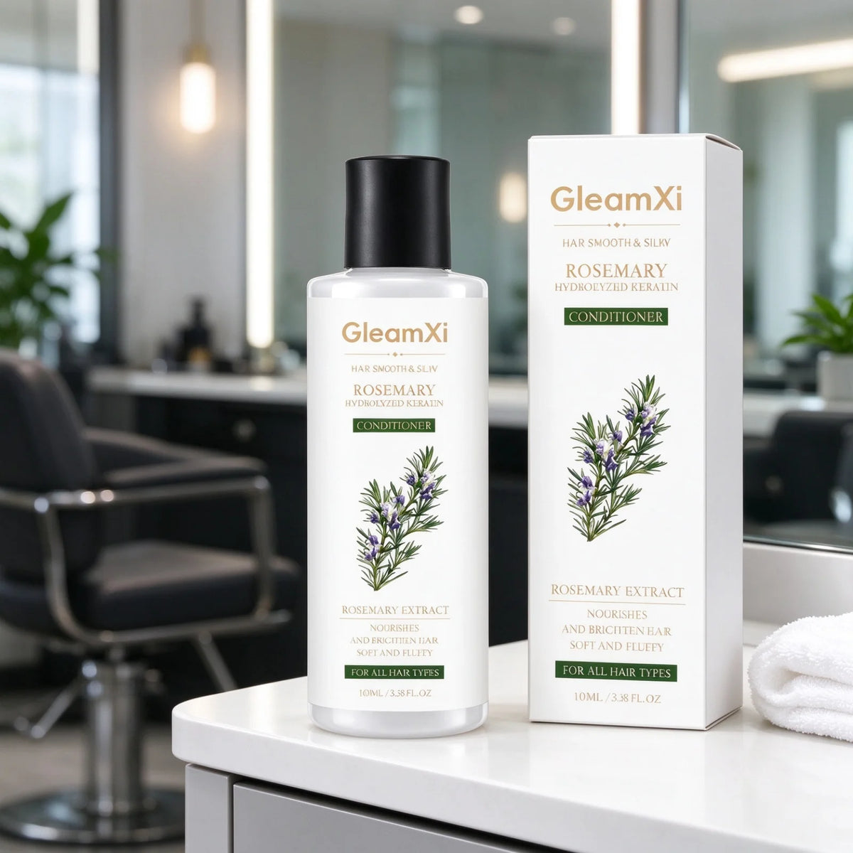 GleamXi Rosemary Hair Hydrolyzed Keratin Conditioner Anti Frizz Repair Split Ends Nourish Dry Damage Hair Smoothing Conditioner