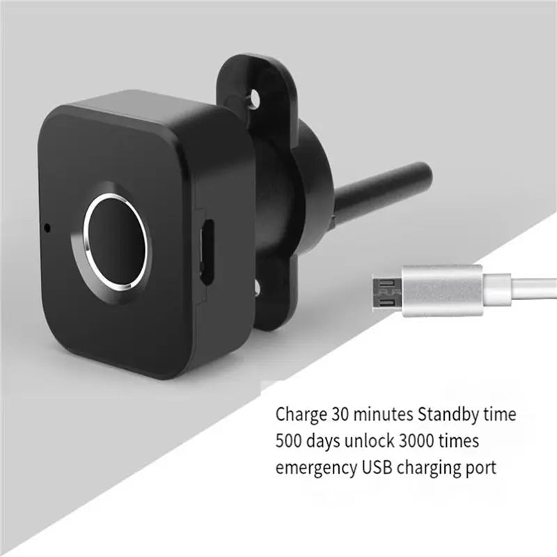 KYCOR-2X Smart Fingerprint Cabinet Lock-Keyless Black Biometric Lock For Security,Suitable For Doors,Drawers
