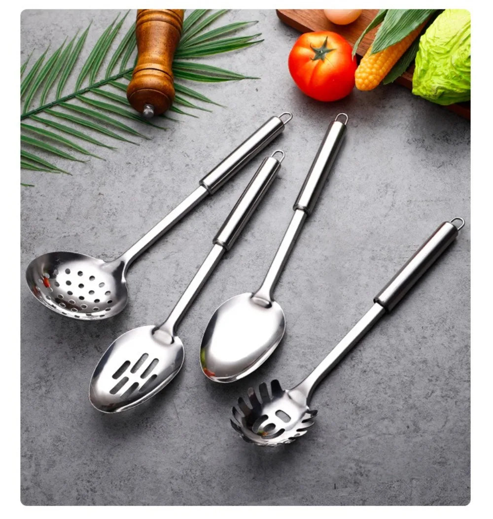 Durable Stainless Steel Wok Spatula Long Handle Kitchen Gadgets Kitchen Cooking Utensil Set Slotted Turner Cooking Tools
