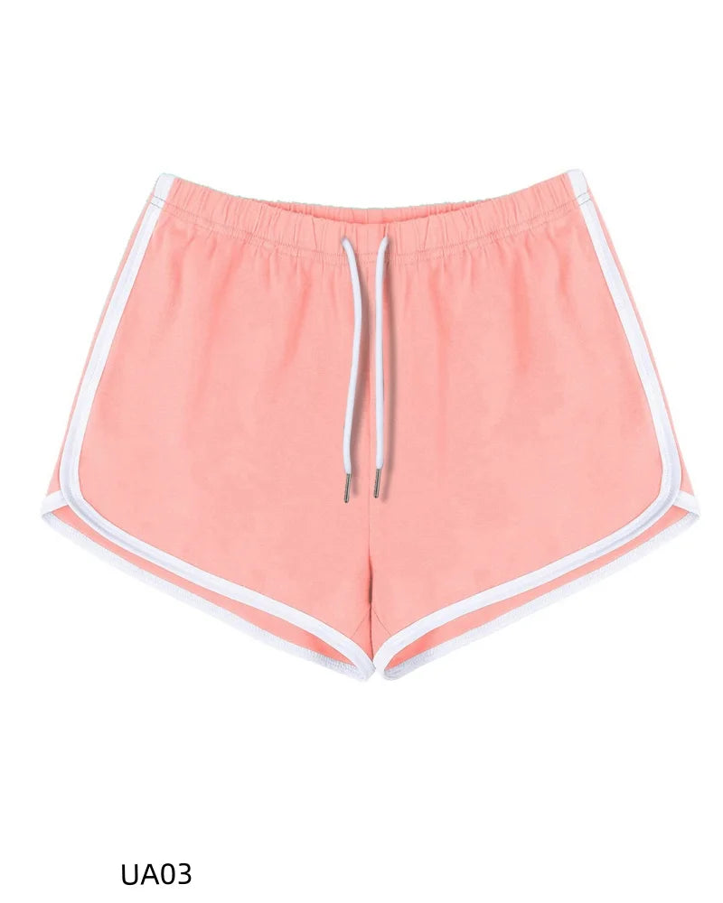 Women's Cotton Casual Shorts Elastic Waist Drawstring Running Sports Lounge Summer Dolphin Gym Workout Lounge Shorts