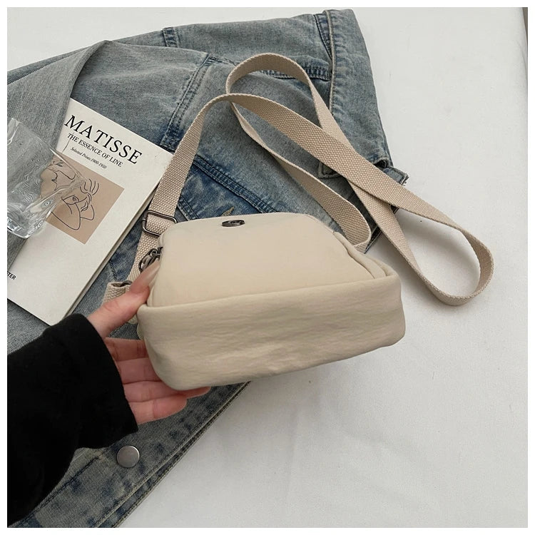 Waterproof Nylon Mobile Phone Bag Portable  Three-Layer Coin Purse Crossbody Bag for Youth Casual Simple Style Functional...