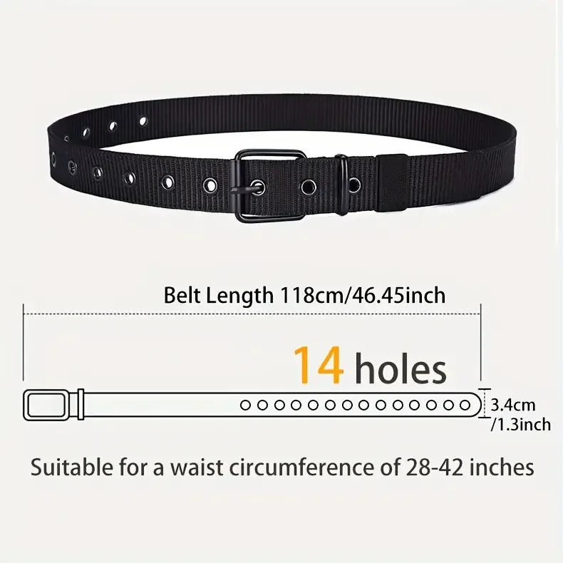 2pcs Men's casual canvas belt, golf belt, durable outdoor sports pants belt, jeans belt, suitable for daily leisure and sports
