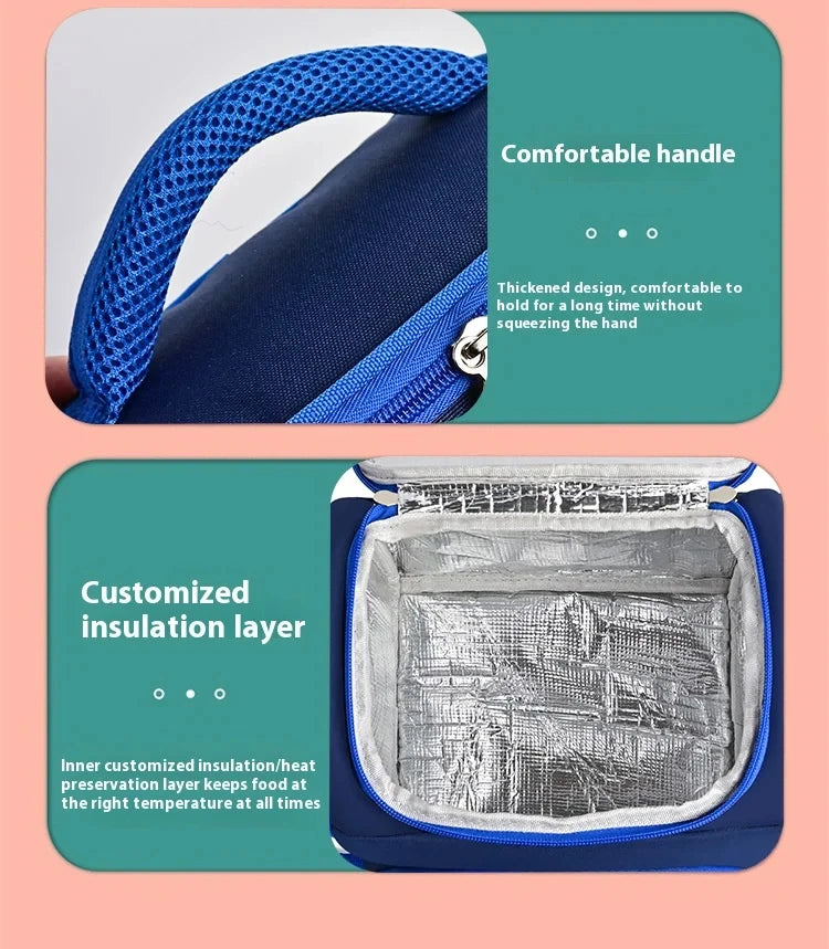 Lunch Bag for Boys Girl Cute Insulated Lunch Box Portable Meal Cooler with Adjustable Shoulder Strap for School Beach Picnic