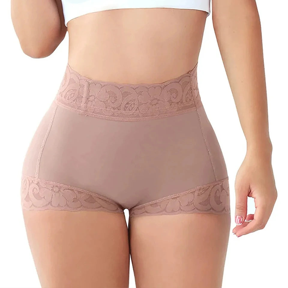 Women Slimming Shapewear Panties Mid Waist Trainer Hip Enhancer Underwear Compression Unti-Slip Lace Tummy Control Undershorts