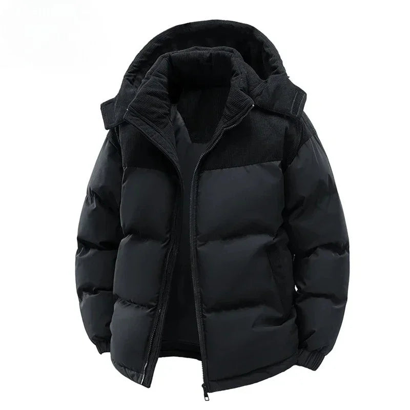 Winter Men Waterproof Windproof Casual Jacket Mens Puffer Hooded Fashion Jacket Man Outdoor Loose Thick Jacket Windbreaker Parka
