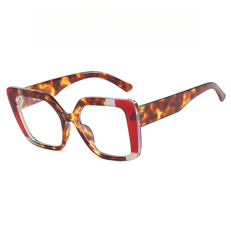 European-style square large-frame glasses with fashionable multiple colors, suitable for ladies, anti-blue light glasses