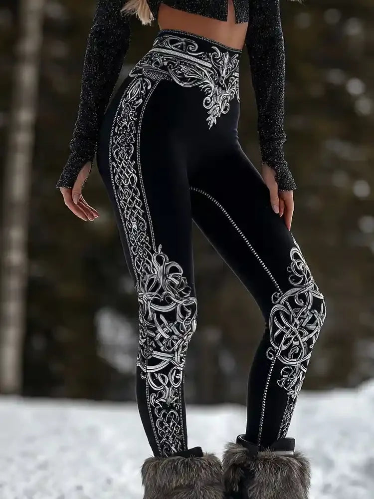 New Women's Leggings Cool Wolf Print Sexy High Elasticity Comfortable And Casual sporty and fashionabl High Waisted Pants
