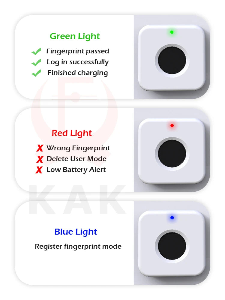 KAK Biometric Fingerprint Lock White Anti-theft Smart Drawer Lock 30x30mm Keyless Fingerprint Security Furniture Door Lock