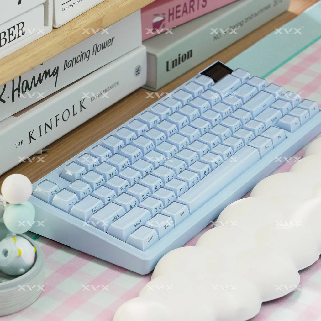 XVX Jelly Crystal Keycaps Side Print Pink/Blue 113keys Double Shote DIY Mechanical Keyboard OEM Profile Translucent Keycaps