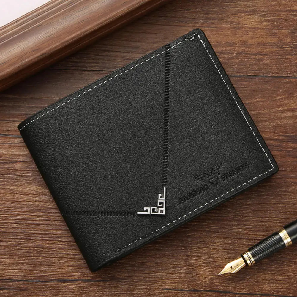 Vintage PU Leather Mens Wallets Solid Sample Style Zipper&Hasp Purse Card Holders Famous Brand High Quality Male Wallet