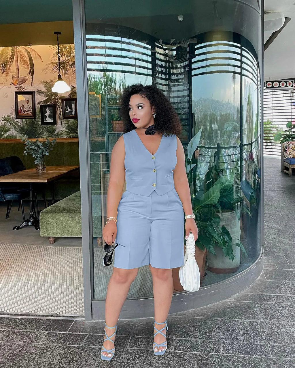 Shorts Pant Set Women Two Piece Sets V Neck Sleeveless Vests Tops Short Pants High Waist Y2k Streetwear Casual Solid 2026