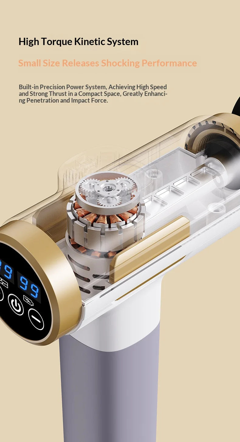 11‑IN‑1 Electric Body Massager 99 Level Powerful Relaxation Gun High‑Frequency Vibration Body Care Device Arms Leg Tissue Massag