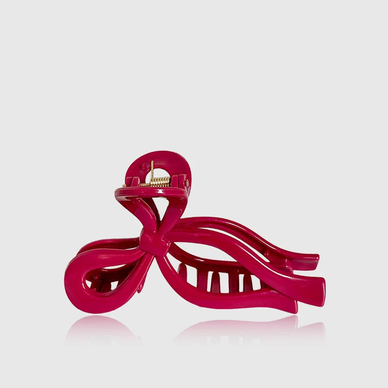 Soft Silicone Bow Hair Clip for Woman Simplicity Elegant Shark Clip Fashion Girl Ponytail Clip Hair Clamp