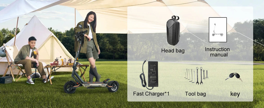 Electric Scooter 1500W Motor for Adults, 48V Battery, 40mph Max Speed, Up to 45 Miles Range, 10 Inch Tires