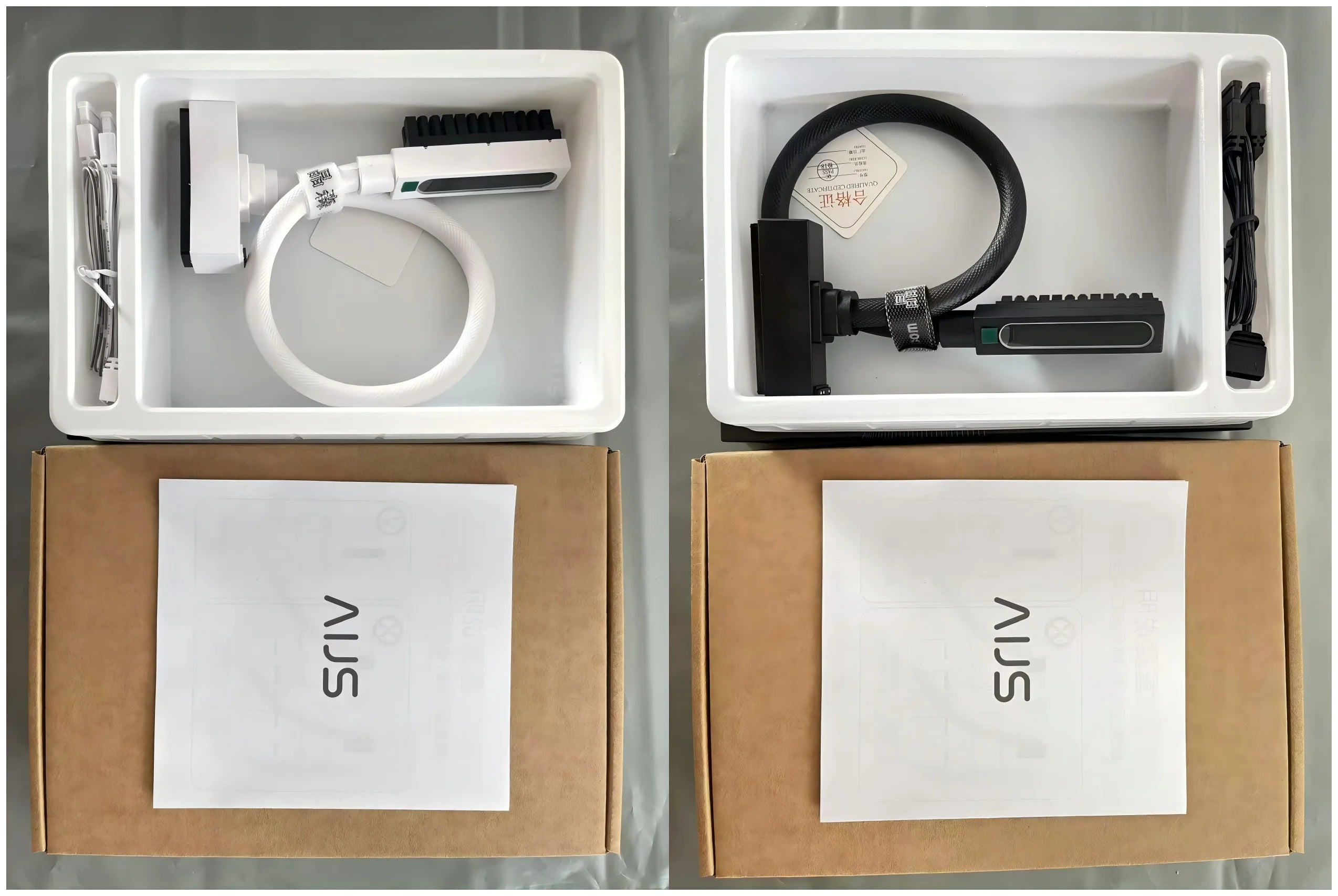 AIJS ATX 24PIN Left Side Extension Cable, ARGB 5V 3Pin, 18AWG One-Line Male-to-Female Connector