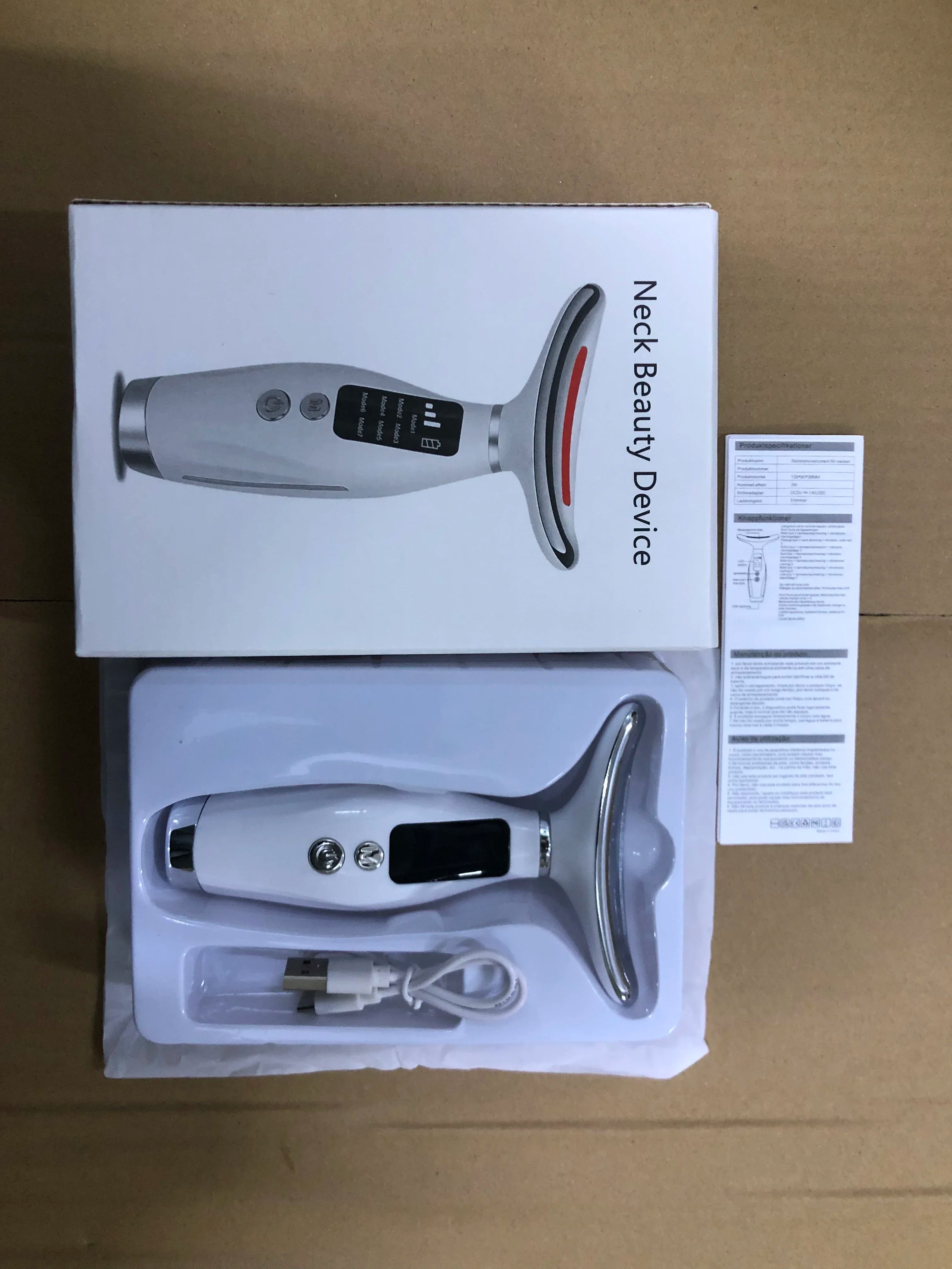 7 Colors LED Photon Therapy Face Neck Massager 3 Adjustable Gears Vibration Anti Wrinkle Skin Tightening Lifting Home Beauty Dev