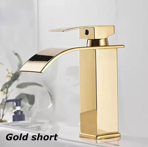 Waterfall Wash Basin Stainless Steel High And Low Faucet Black Hot And Cold Toilet Wash Basin Bathroom