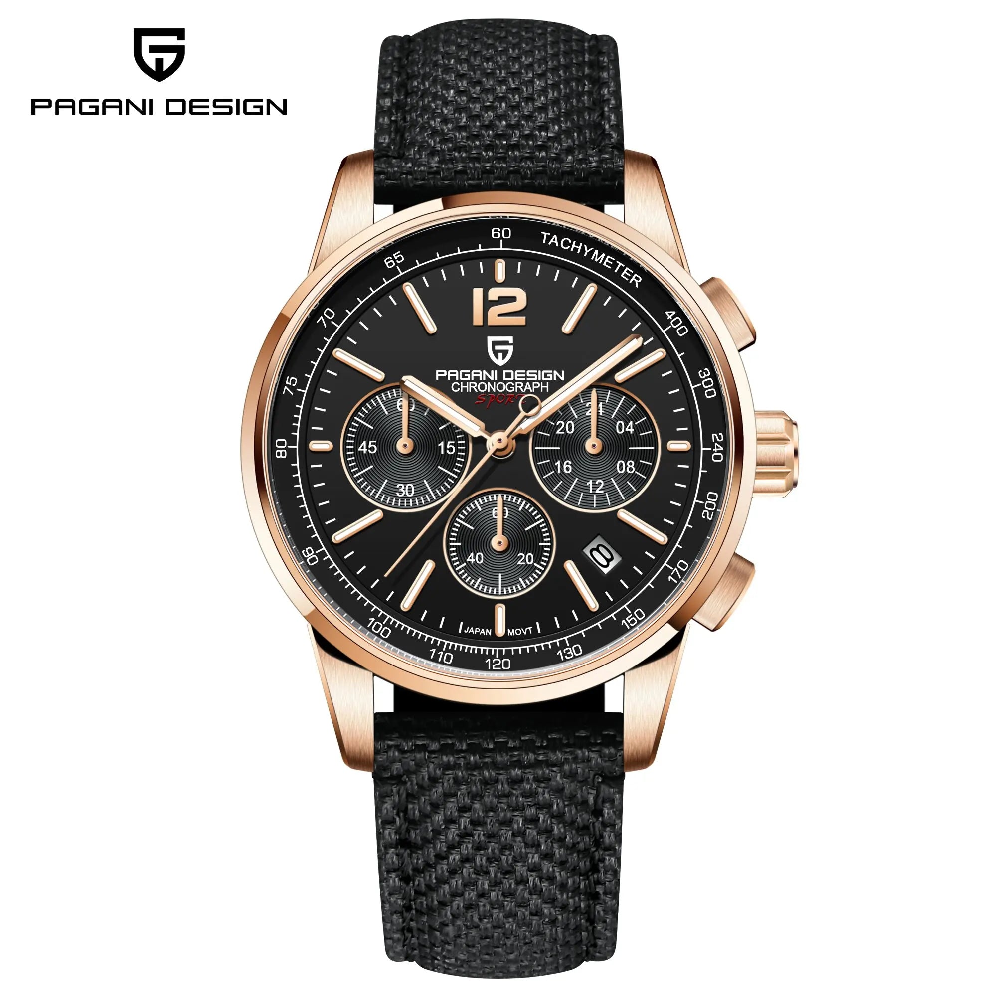 PAGANI DESIGN Men Quartz Watch Modern Light Simple Fashion Pioneer Stainless Steel Tachymeter Waterproof Calendar Luminous Watch