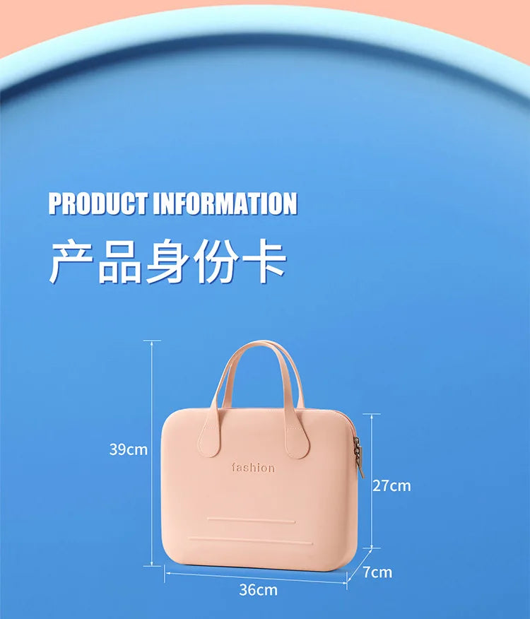 Morandi Colorful Computer Hand Bag Light Trendy 14 Inch Laptop Bag for Girls Student Portable EVA Waterproof Handbag