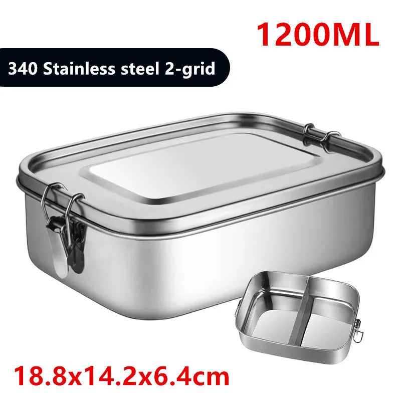 1/2/3 Grids 304 Stainless Steel Lunch Box Food Container Bento Box Top Grade Snack Storage Compartment Lunch Box Kitchenware
