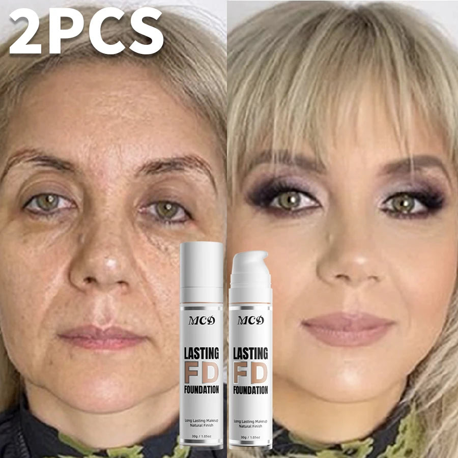 2pcs Shade Full Coverage Concealer 9 Color to Choose Liquid Foundation Makeup Natural High Coverage Base Makeup Cushion Foundation Cream Matte Face Makeup for Women Gifts Face Cosmetics Beauty