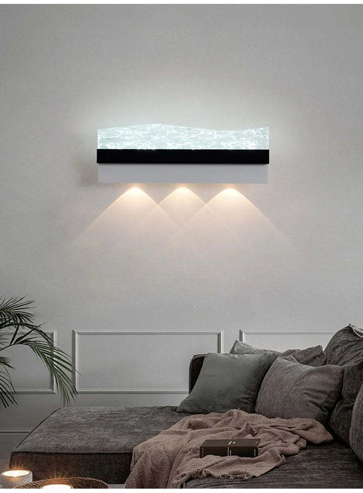 16W Creative Acrylic Textured Led Wall Light Bedroom Living room Aisle Light Long Strip New Design Art Decorative Ambient Light