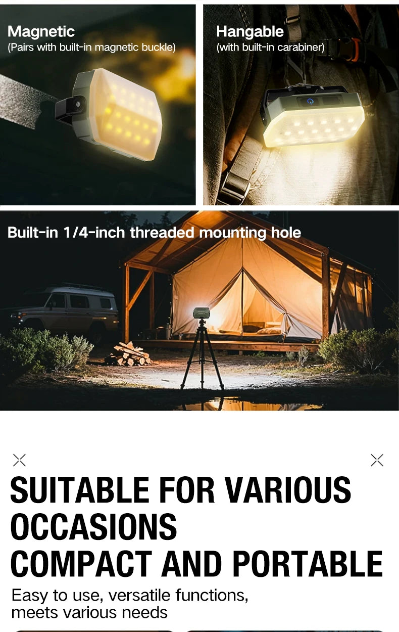 Outdoor Camping Lights, Portable Camping Tents, Camping Atmosphere Hanging Lights, Long-Lasting Rechargeable Lighting Fixtures