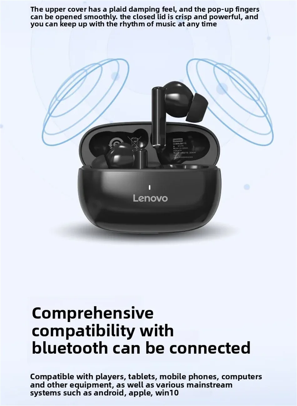 Lenovo TA210 TWS Wireless Bluetooth 5.3 Earphones Sports In-Ear Headset With Mic Gaming Low Latency Dual Mode Music Earbuds New