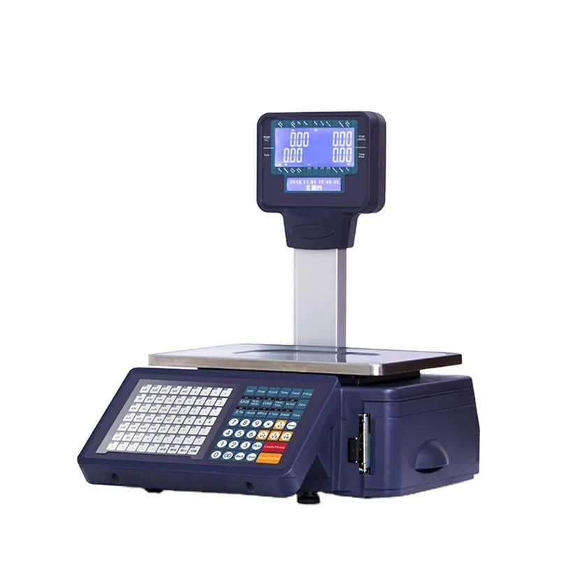 15kg Retail Shop Label Scale Display Touch Screen for Weighing Fruits Meat Vegetables - Shop Label Scale