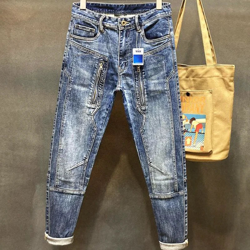 Jeans for Men Harem Torn High Quality Loose Mens Cowboy Pants Buggy Stylish Punk Boot Cut Vintage Ripped Washed Retro Trousers L
