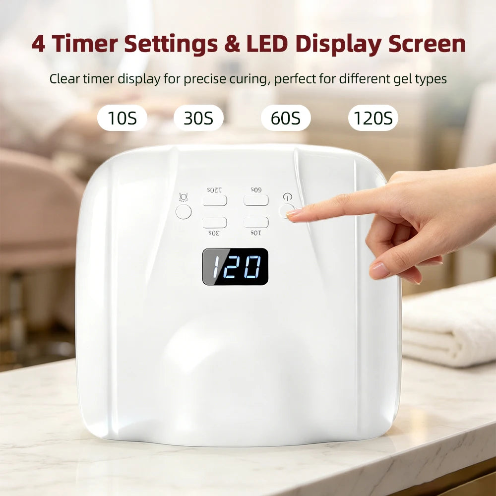 2 IN 1 Nail Lamp Single Toe Single Finger Gel Nail Curing Lamp Full Hand Fast Drying LED Light Nail Dryer Auto Sensor Dual Lamp